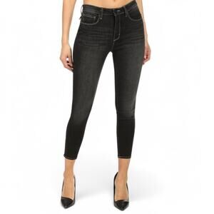 L’Agence Margot High Rise Skinny Jeans Black Stretch Faded Denim Size 29